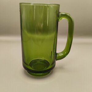 vtg Anchor Hocking Finlandia clear avocado green drinking mug D shaped handle